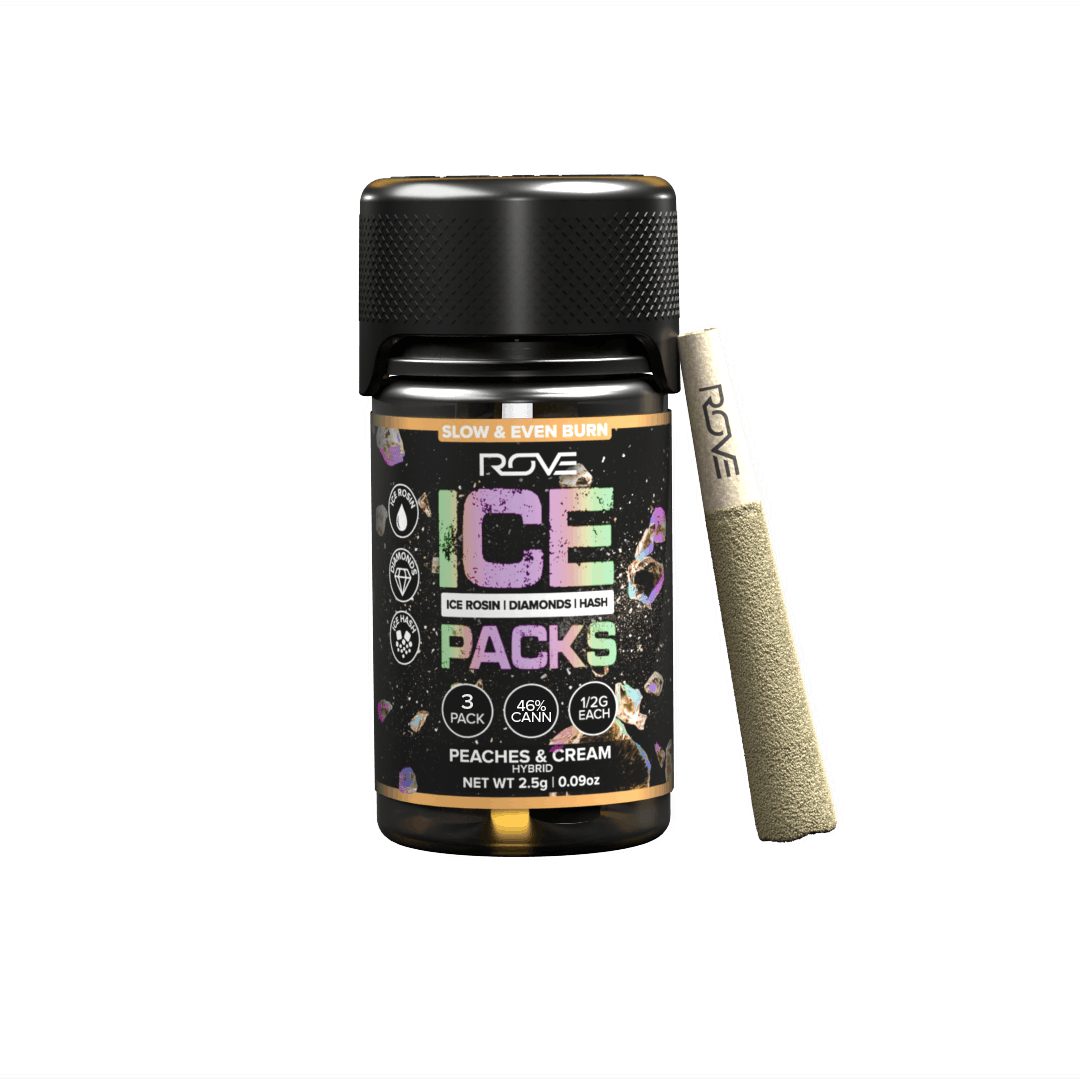 ROVE - Peaches & Cream | Ice Packs Rosin, Diamond, Hash Infused | 3pk - 1