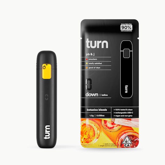 turn - 1.0g AIO | pb & j | botanica blends | down | - 1