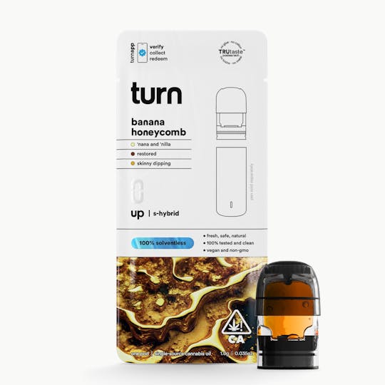 turn - 0.5g pod | banana honeycomb | 100% solventless (live rosin) | up | - 1