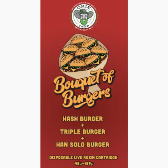 Okie TSGP - Bouquet of Burgers - 45µ-189µ - 0.5g Disposable Live Rosin Cart - 1