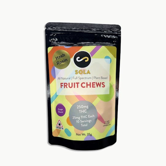 Indico - 250mg Hash Rosin Fruit Chews - Grape Flavor (Sola Edibles) - 1