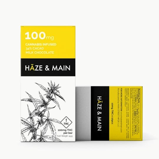 Haze & Main - Milk Chocolate Bar | 100mg (Hybrid) - 1
