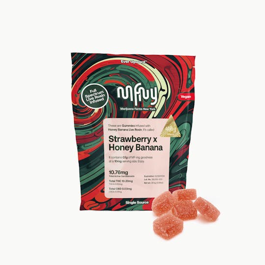 MFNY - Strawberry x Honey Banana Live Rosin Gummies | 100mg 10pk - 1