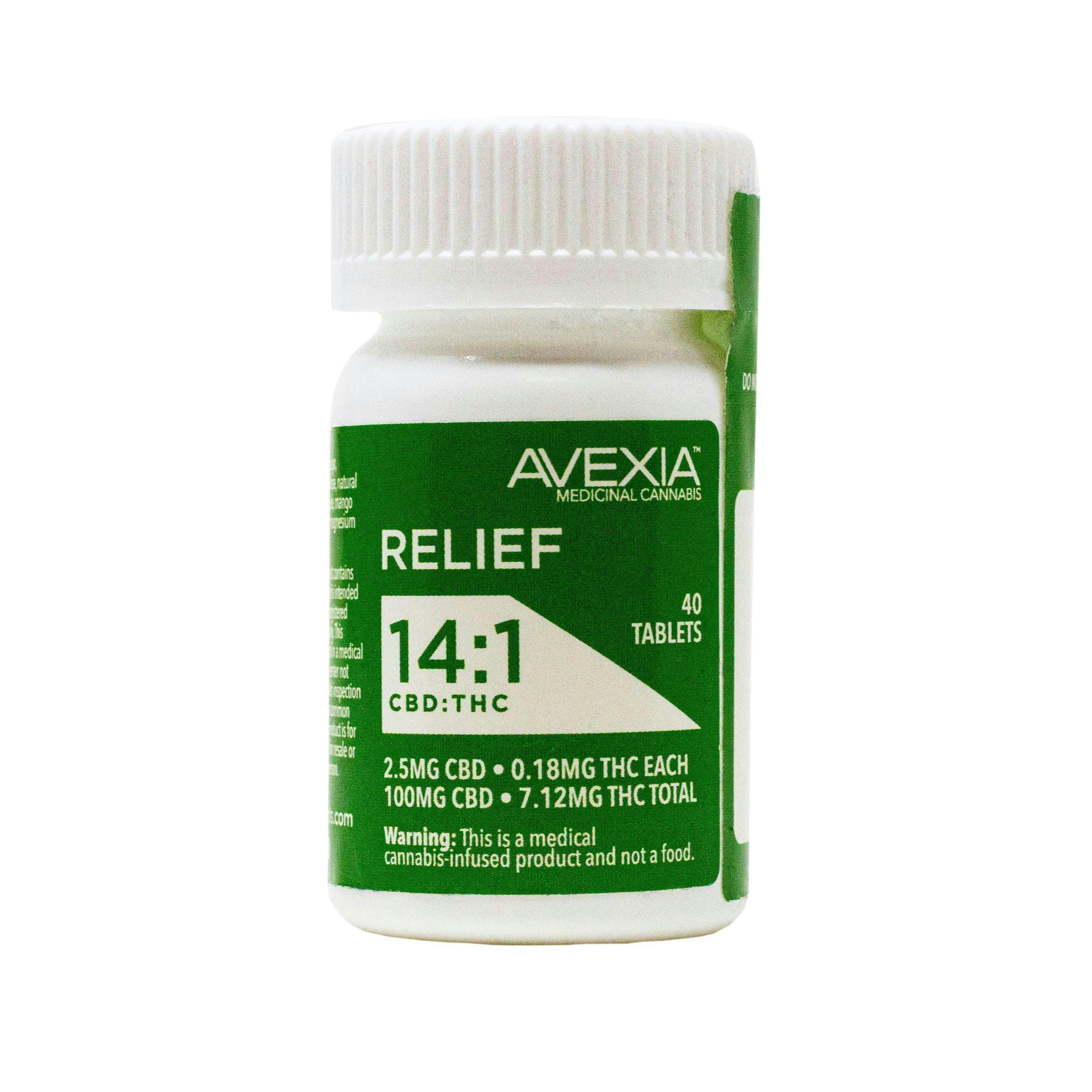 Avexia - Avexia Relief Tablets | 14:1 CBD:THC [40pk] - 1