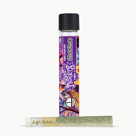 Lift Tickets - Infused Glass Tip Pre-Roll: Black Runtz 1g Joint - 1