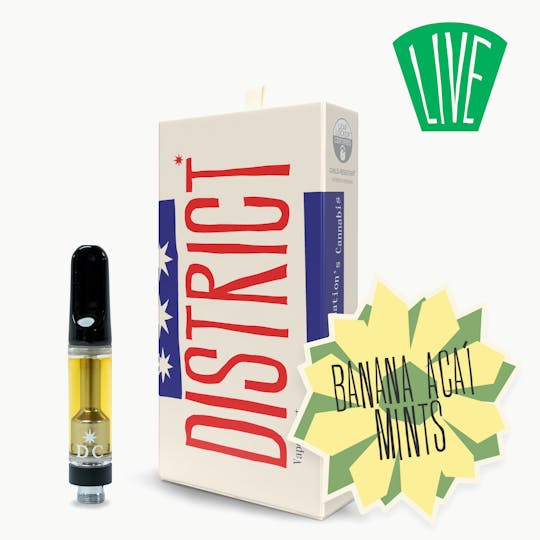 District Cannabis - Banana Acai Mints Live Resin Cartridge 0.5g - 1