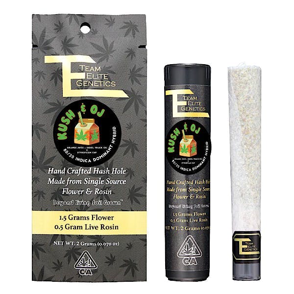 Team Elite Genetics - Kush & OJ | Hash Hole Infused Joint | 2g - 1