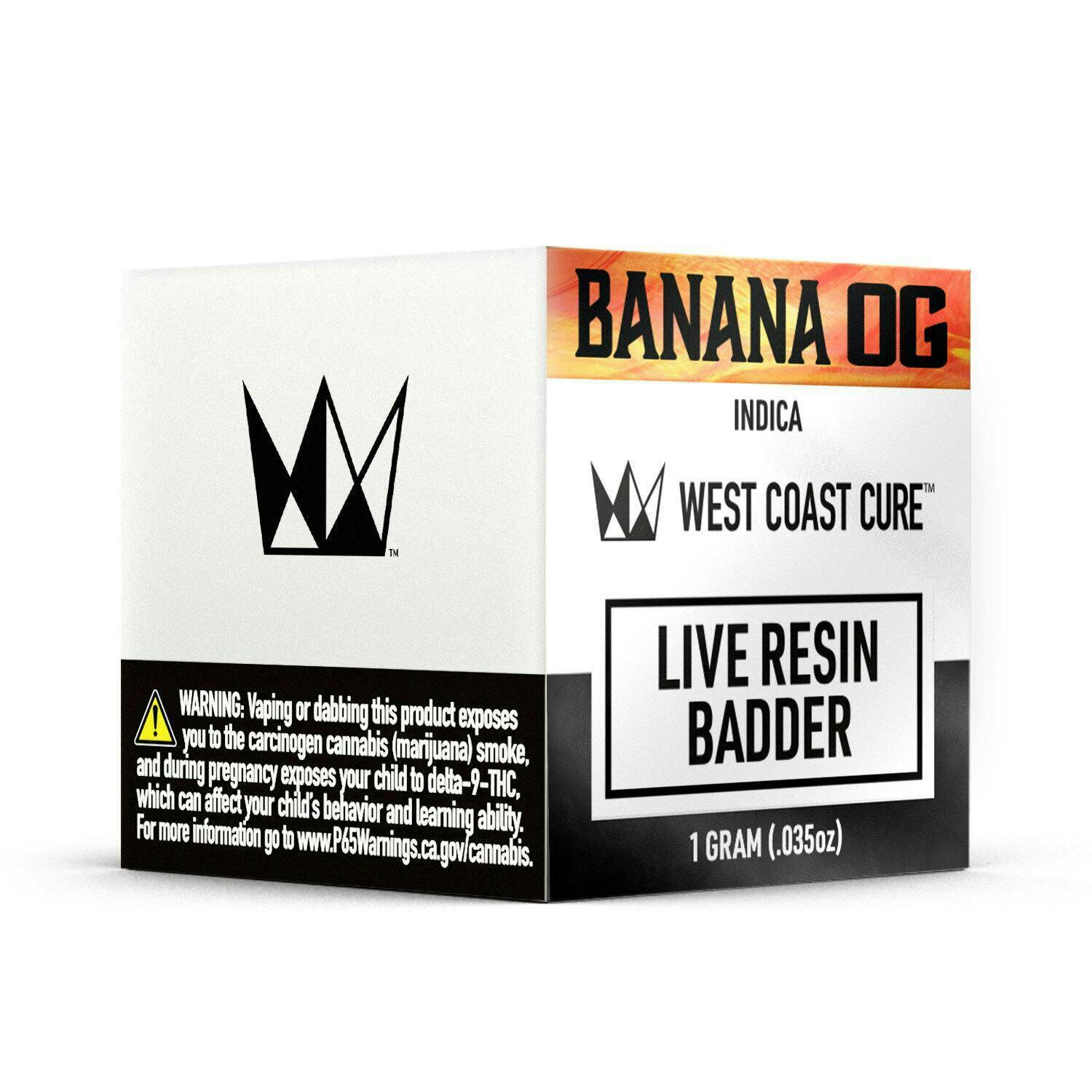 West Coast Cure - Banana OG Live Resin Badder - 1