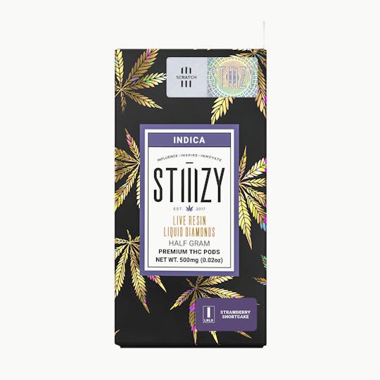 STIIIZY - Vape Cartridge - STRAWBERRY SHORTCAKE .5G Live Resin Liquid Diamonds Pod - 1