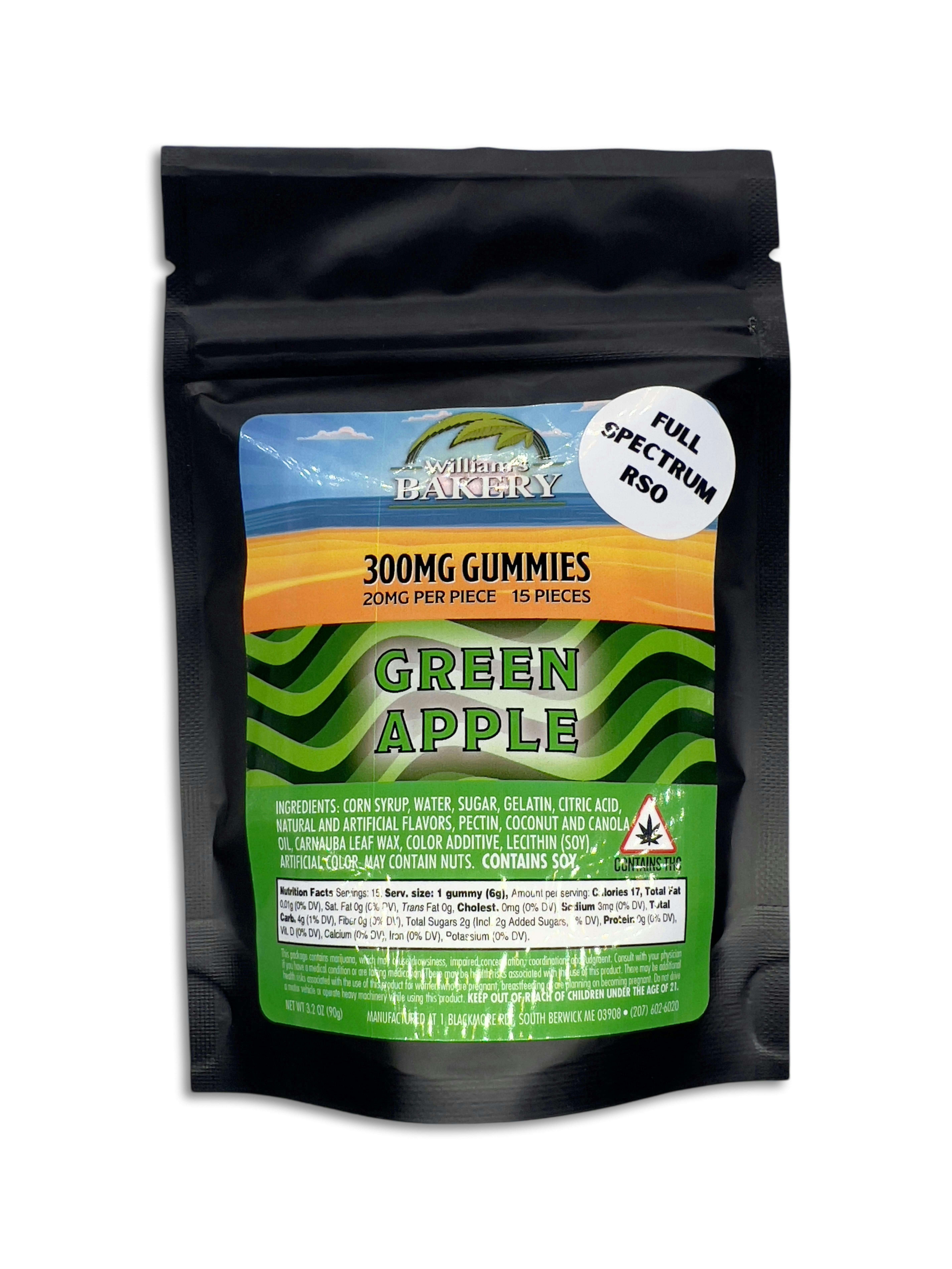 Indico - Green Apple RSO Full Spectrum Gummies 20mg/pc 300mg total - 1