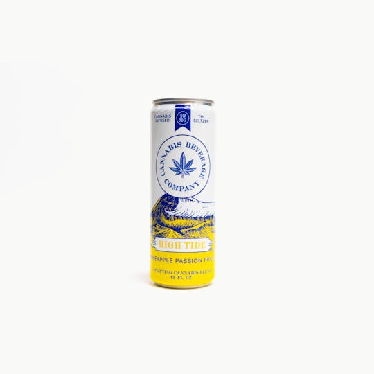 High Tide Beverages - 1:1:1 PINEAPPLE PASSION FRUIT SELTZER 10MG (10MG THC/10MG CBD/10MG CBC) - 1