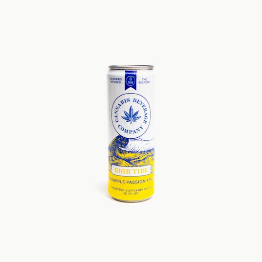 High Tide Beverages - 1:1:1 PINEAPPLE PASSION FRUIT SELTZER 3MG (3MG THC/3MG CBD/3MG CBC) - 1