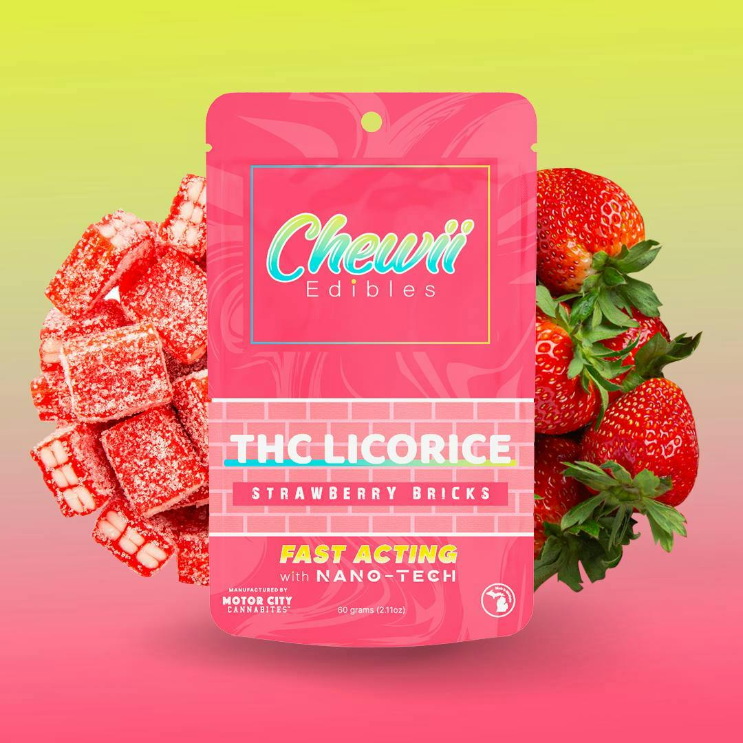 Chewii - Chewii THC Licorice Strawberry Bricks (200mg) [10pk] - 1