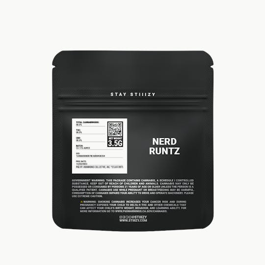 STIIIZY - - NERD RUNTZ - 3.5G Black Label Mylar - 1