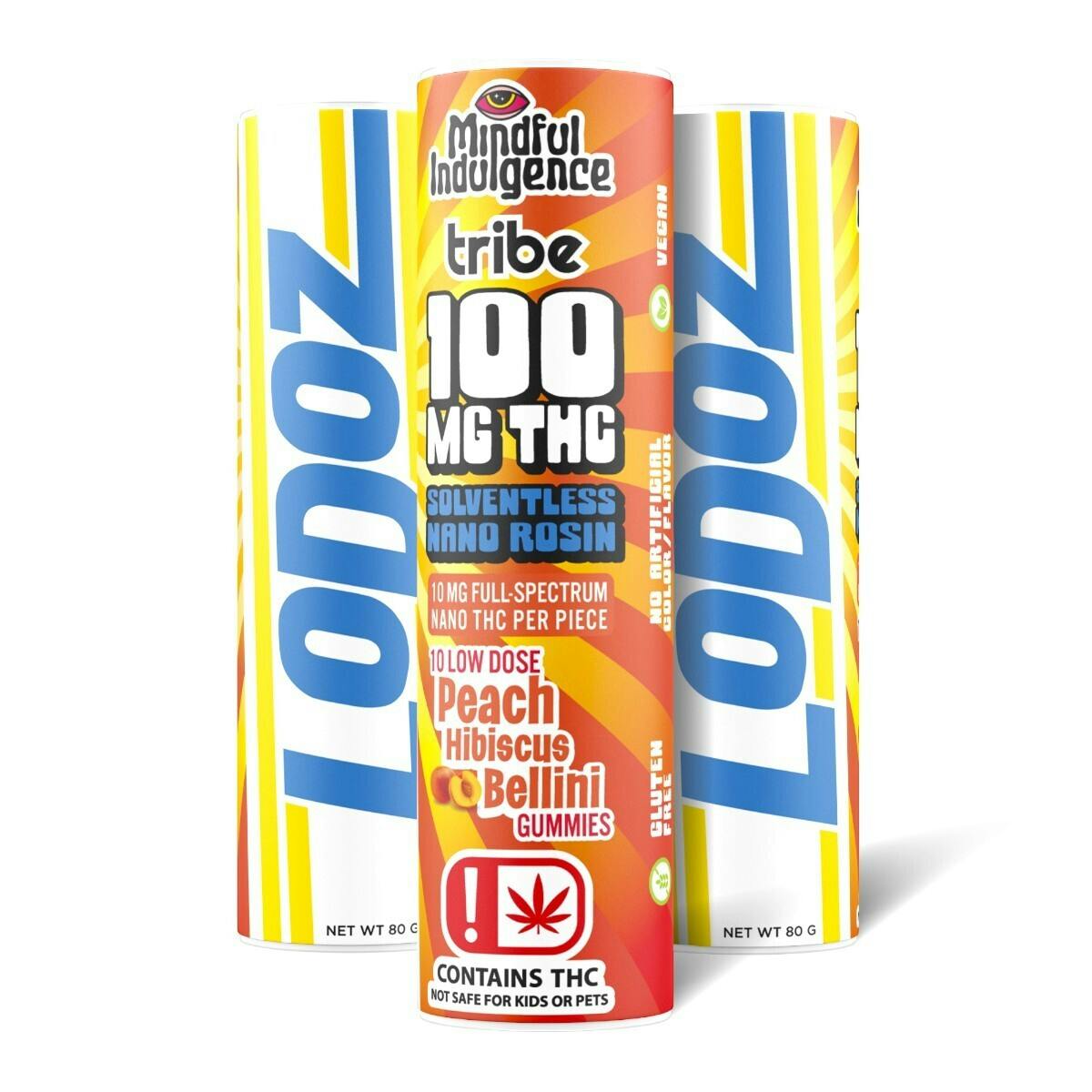 Mindful Indulgence - Mindful Indulgence | 100mg LoDoz Gummy *Tribe* | Peach Hibiscus Bellini - 1
