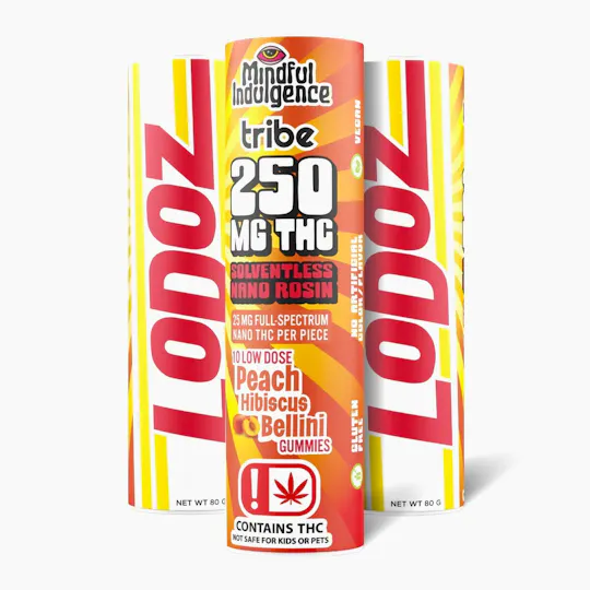 Mindful Indulgence - Mindful Indulgence | 250mg LoDoz Gummy *Tribe* | Peach Hibiscus Bellini - 1