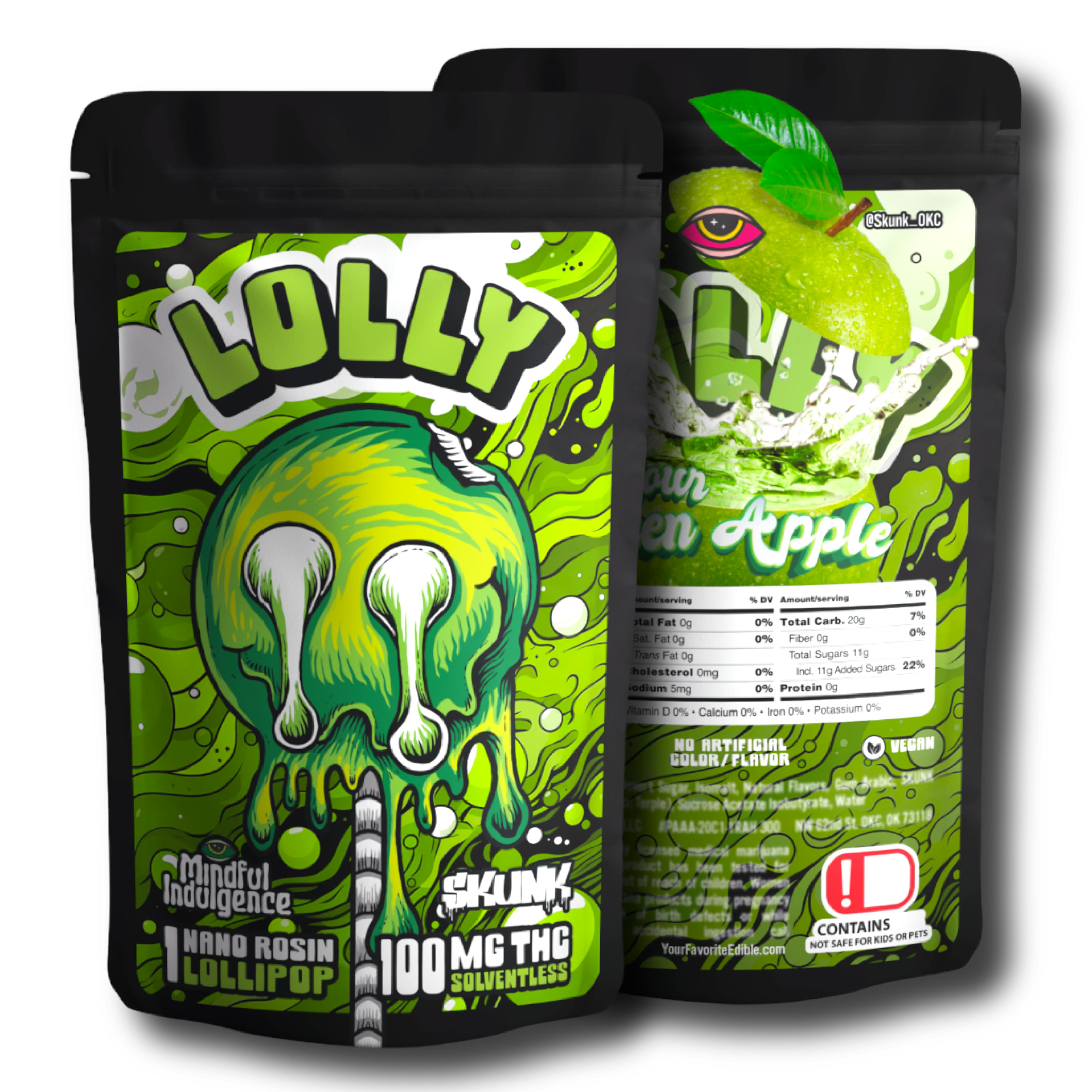 Mindful Indulgence - Mindful Indulgence | 100mg LOLLY *Skunk* | Sour Green Apple - 1