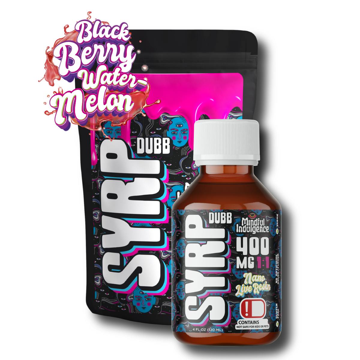 Mindful Indulgence - Mindful Indulgence | 400mg DUBB 1:1 SYRP | Blackberry Watermelon - 1