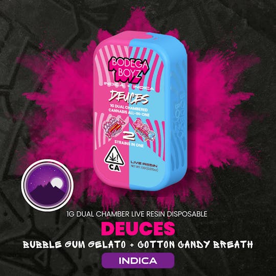 Bodega Boyz - 1 gram Deuces Bubble Gum Gelato x Cotton Candy Breath Live Resin Vape | CA - 1
