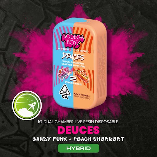Bodega Boyz - 1 gram Deuces Candy Funk x Peach Sherbet Live Resin Vape | CA - 1