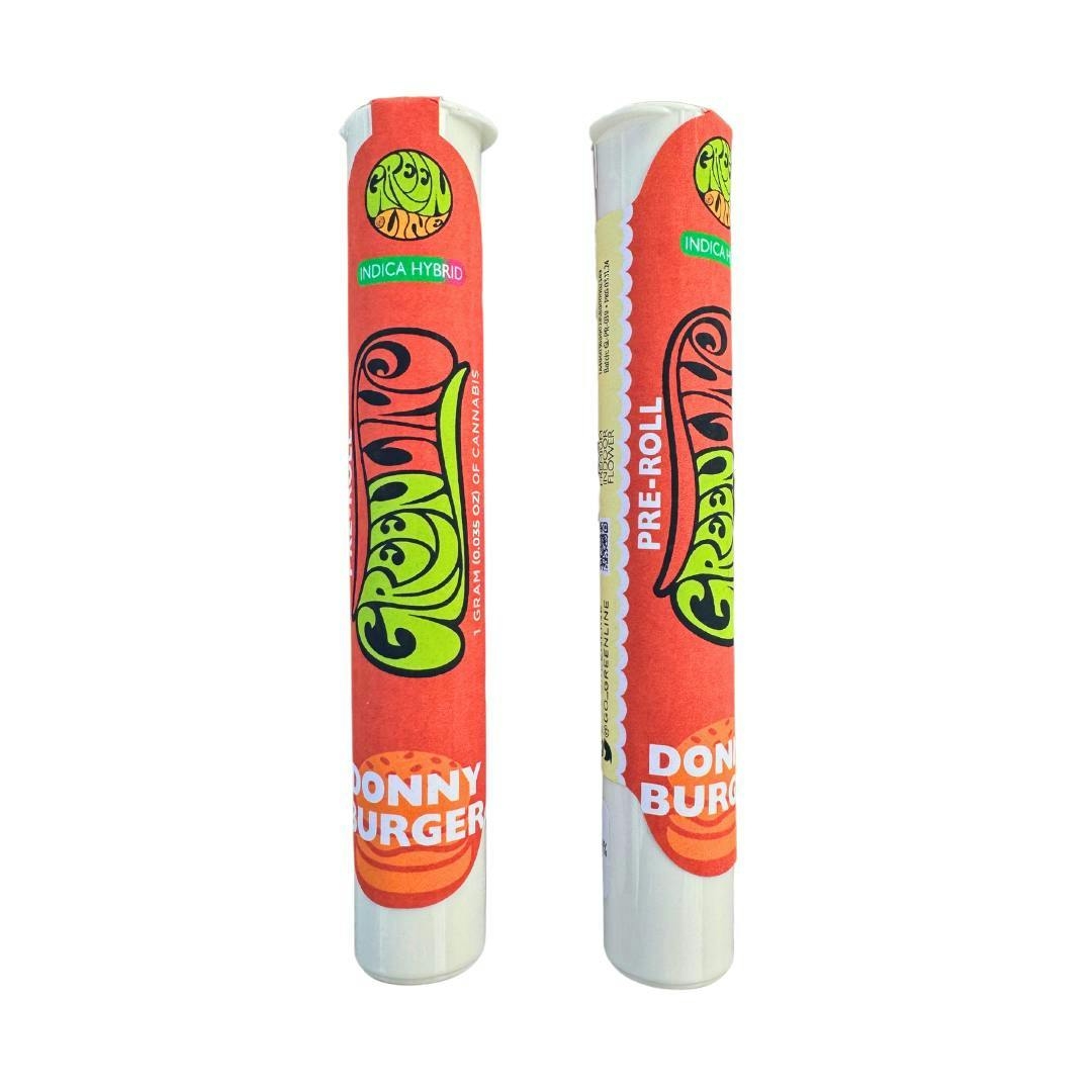 Greenline - Donny Burger - Indoor Flower Pre-Roll - Indica Hybrid - 1g - 1