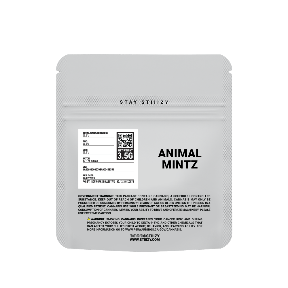 STIIIZY - - ANIMAL MINTZ - 3.5G White Label Mylar - 1