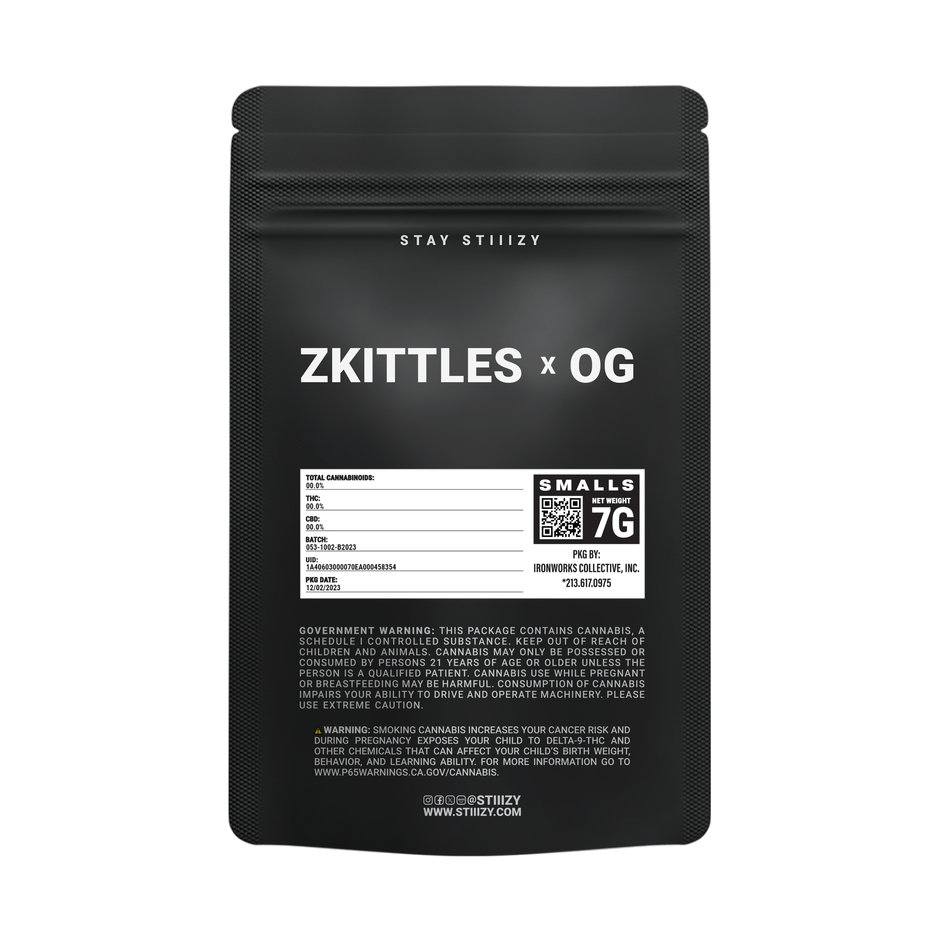 Z X OG - 7G Black Label Mylar - STIIIZY