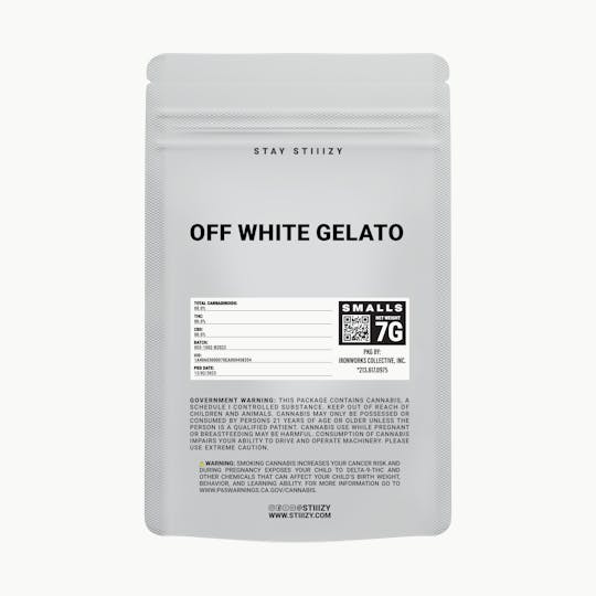 STIIIZY - - OFF WHITE GELATO - 7G White Label Mylar - 1