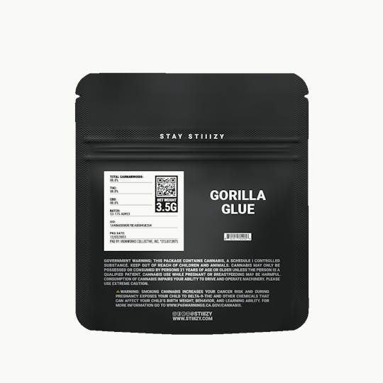 STIIIZY - - GORILLA GLUE - 3.5G Black Label Mylar - 1