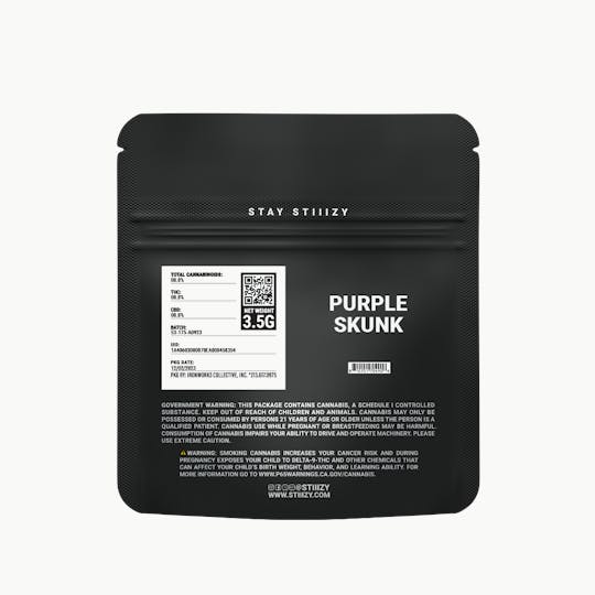 STIIIZY - - PURPLE SKUNK - 3.5G Black Label Mylar - 1