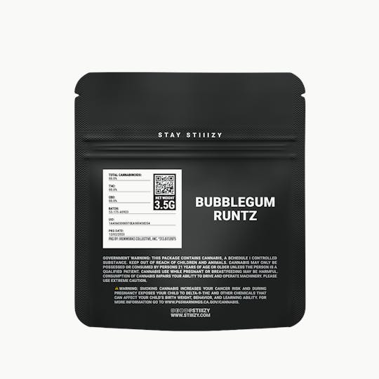 STIIIZY - - BUBBLEGUM RUNTZ - 3.5G Black Label Mylar - 1