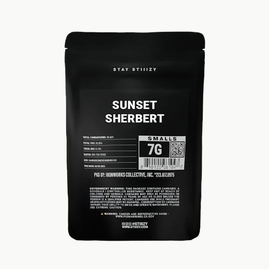 STIIIZY - - SUNSET SHERBERT - 7G Black Label Mylar - 1