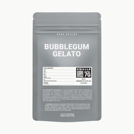STIIIZY - - BUBBLEGUM GELATO - 7G Grey Label Mylar - 1