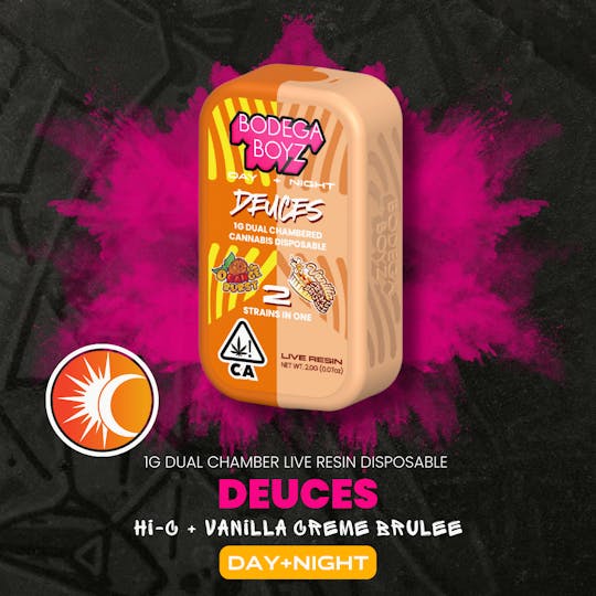 Bodega Boyz - 1 gram Deuces Hi-C and Vanilla Crème Brûlée Live Resin Vape | CA - 1