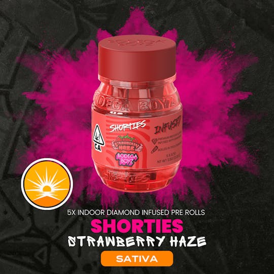 Bodega Boyz - Shorties Strawberry Haze | 5 infused prerolls per Barrel: (SATIVA) | CA - 1