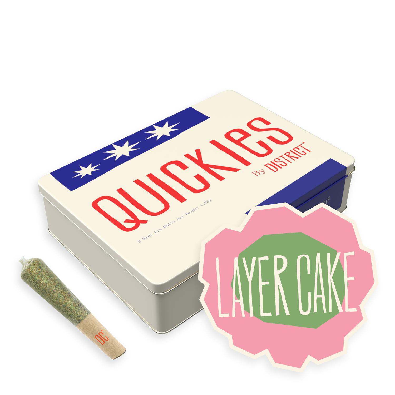 District Cannabis - Layer Cake | Quickies | 0.35g mini joints 5ct - 1