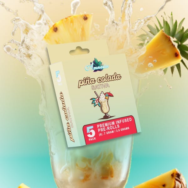 Amnesia MI - Amnesia MI | Pina Colada | Infused Joints | 0.7g each | 5pk - 1