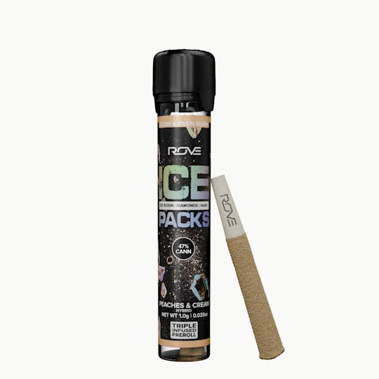 ROVE - Peaches & Cream - Infused Ice Packs (Rosin, Hash, and Diamonds) 1G Preroll - 1