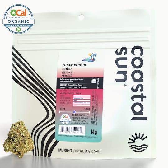 Coastal Sun - Runtz Cream Cake Greenhouse Flower 14g - 1