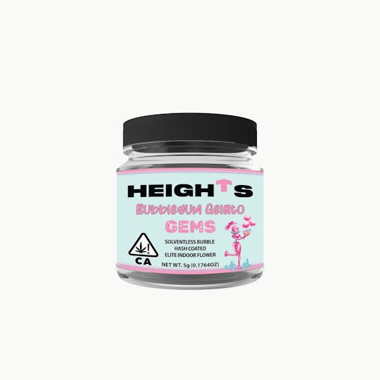 Heights Flower - Heights Bubblegum Gelato 5g Gems Solventless Bubble Hash Coated Flower - 1