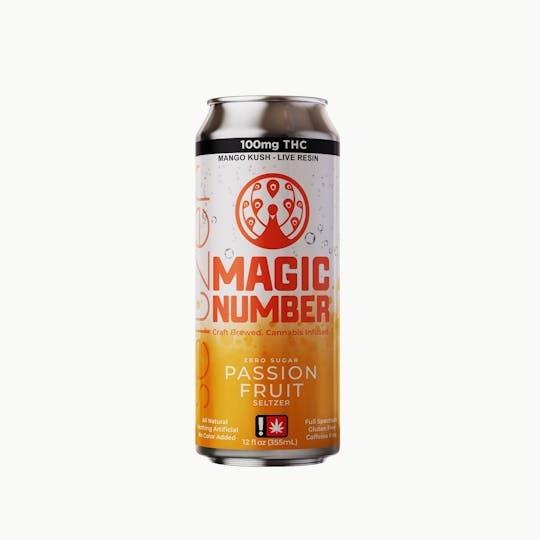 Magic Number - Passion Fruit Seltzer 100mg THC - 1