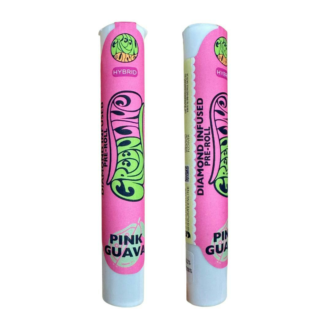 Greenline - Pink Guava - Diamond Infused - Indoor Flower Pre-Roll - Hybrid - 1g - 1