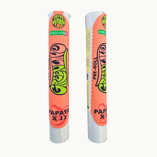 Greenline - Papaya X 33 - Indoor Flower Pre-Roll - Indica Hybrid - 1g - 1
