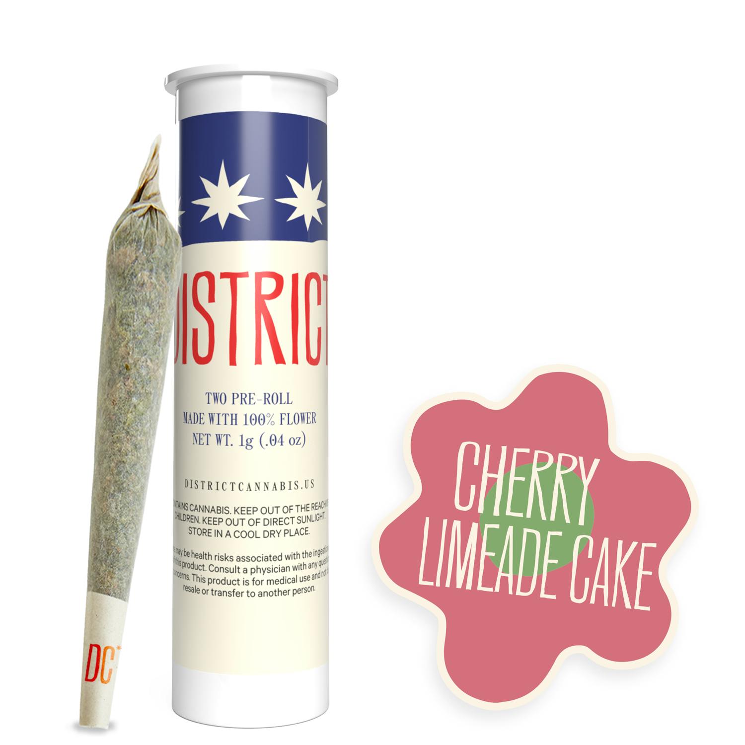District Cannabis - Cherry Limeade Cake Pre-Roll 1g - 1