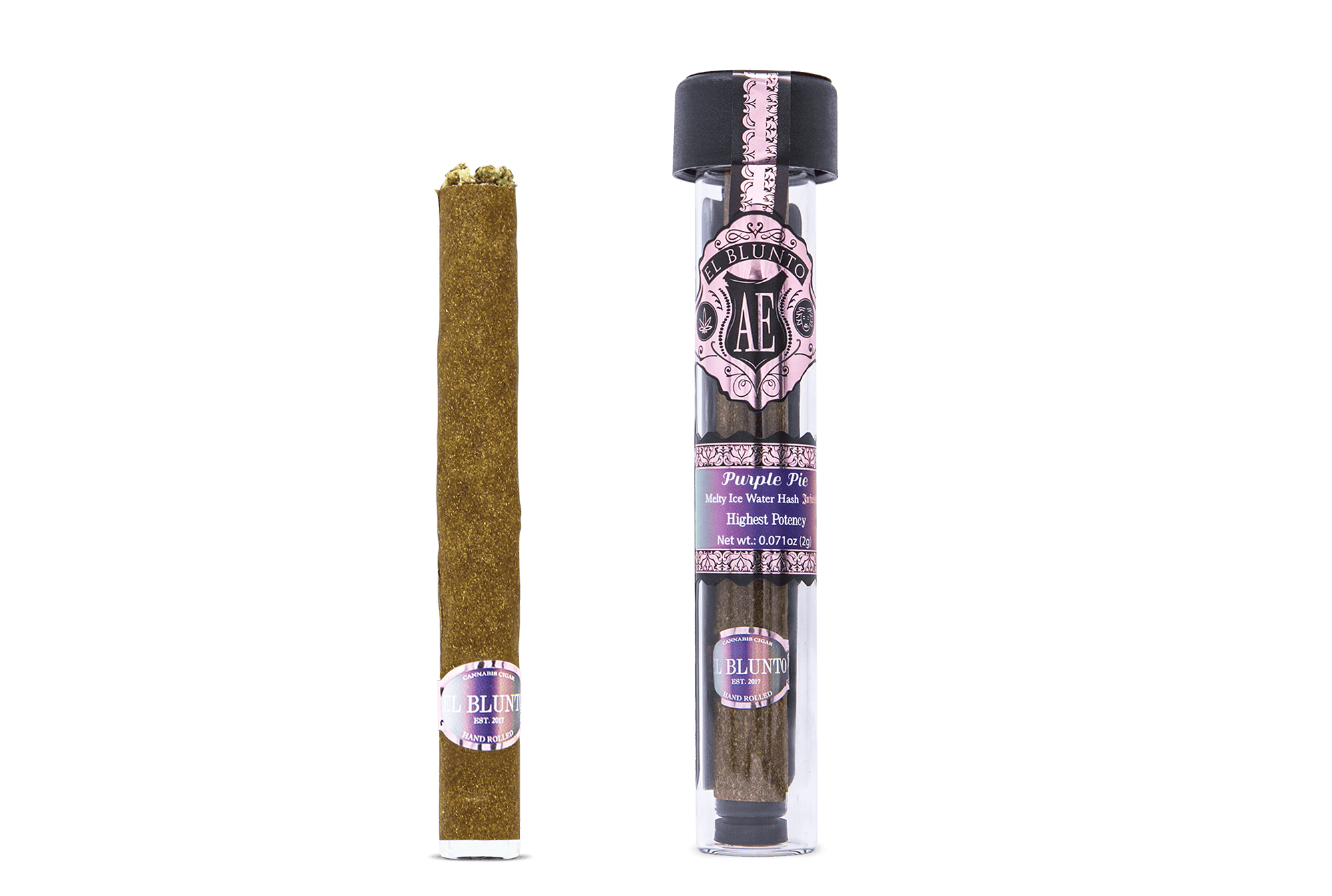 El Blunto by Albert Einstone's - El Blunto - Purple Pie - 2G Cannabis Cigar - Hash Infused [Blunt] - 1