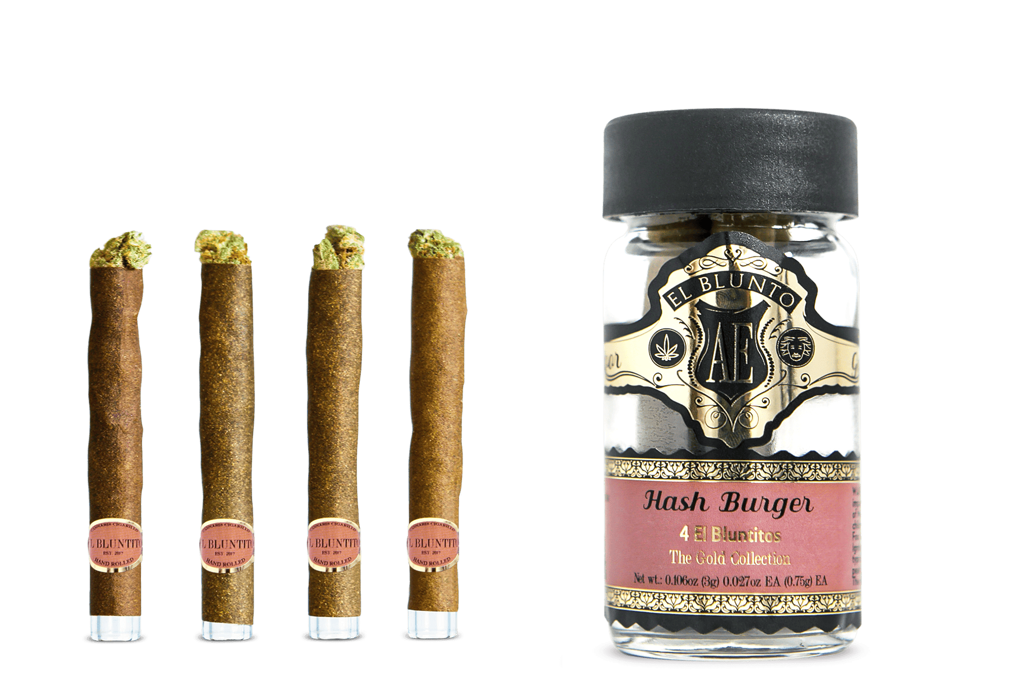 El Blunto by Albert Einstone's - El Bluntito - Hash Burger - 4 x .75G [Mini Blunt Pack] - 1