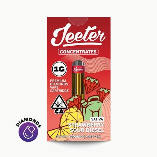 Jeeter - Jeeter Concentrates Diamonds Vape Cartridge - Strawberry Sour Diesel - 1