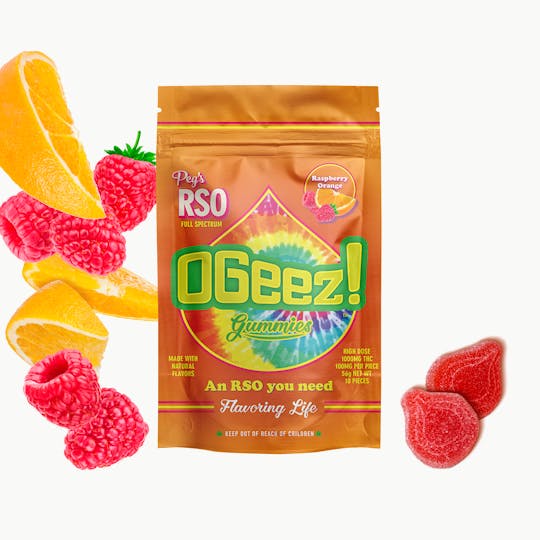 Ogeez! - OGeez! Peg's Rasberry Orange 1000mg RSO Gummy - 1