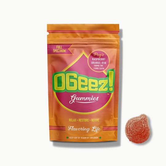 Ogeez! - OGeez! Peg's Raspberry Orange 100mg RSO Gummy - 1