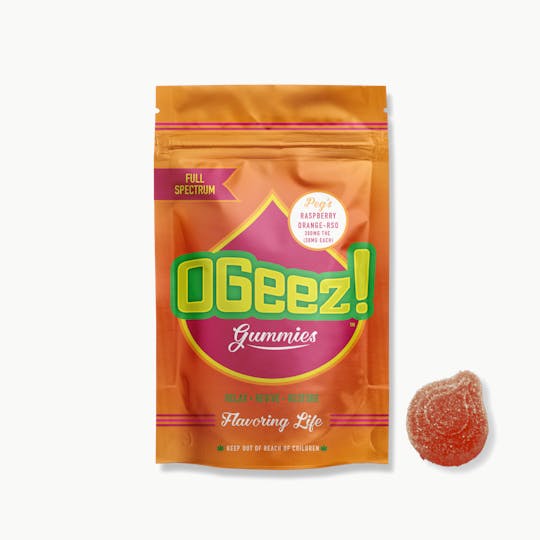 Ogeez! - OGeez! Peg's Raspberry Orange 300mg RSO Gummy - 1